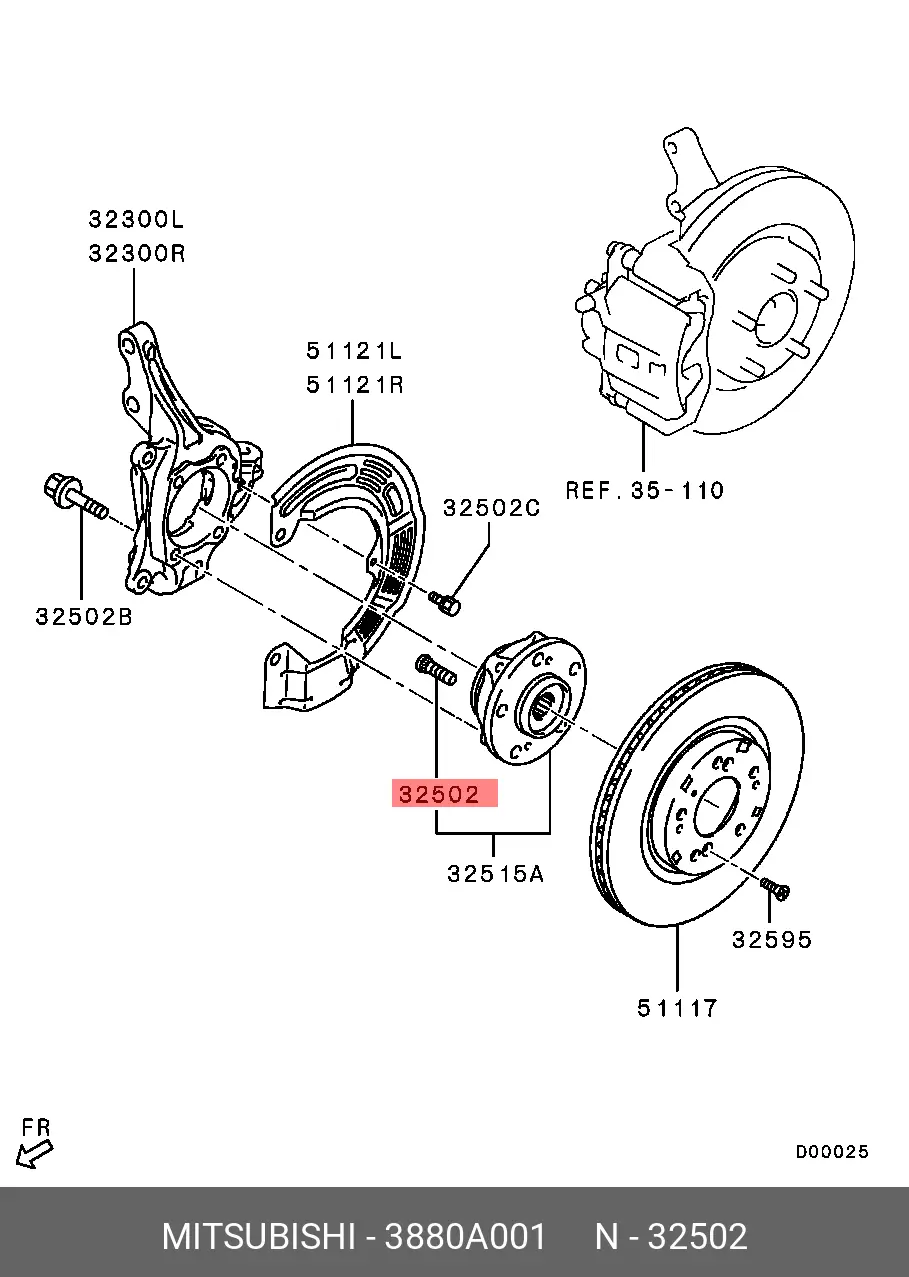 MITSUBISHI 3880A001 WHEEL STUD