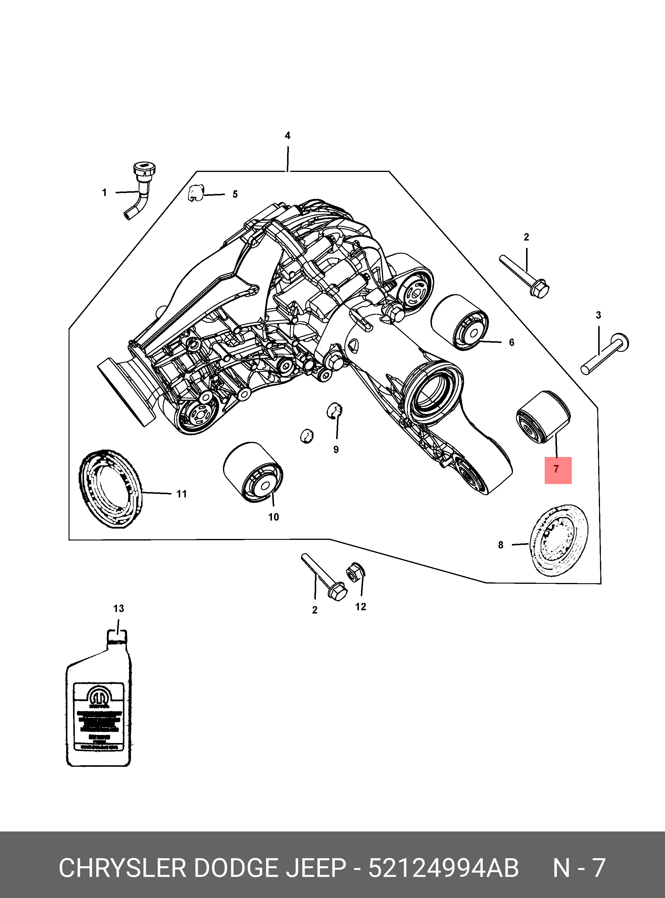 CHRYSLER 52124 994AB BUSH, SUSPENSION