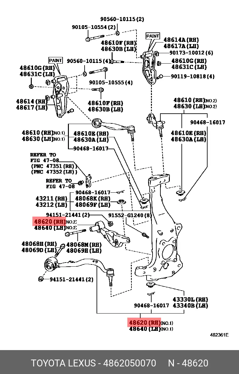 TOYOTA 48620-50070 48620-50070