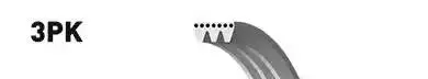 GATES 3PK628 MULTIRIB BELT