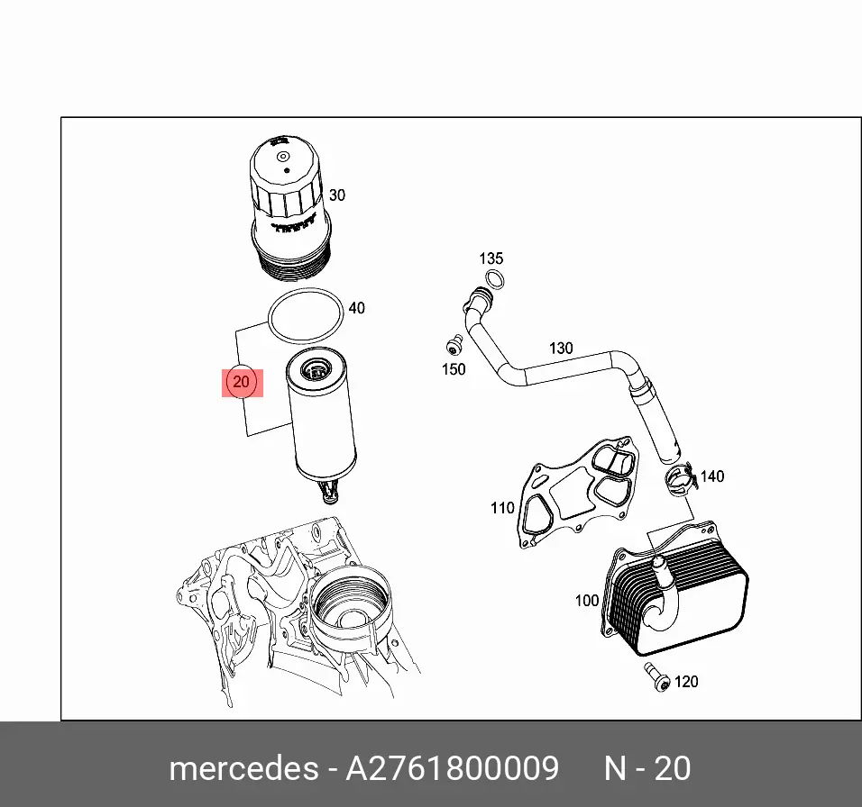 MERCEDES-BENZ 276 180 00 09 OIL FILTER (ELEMENT)