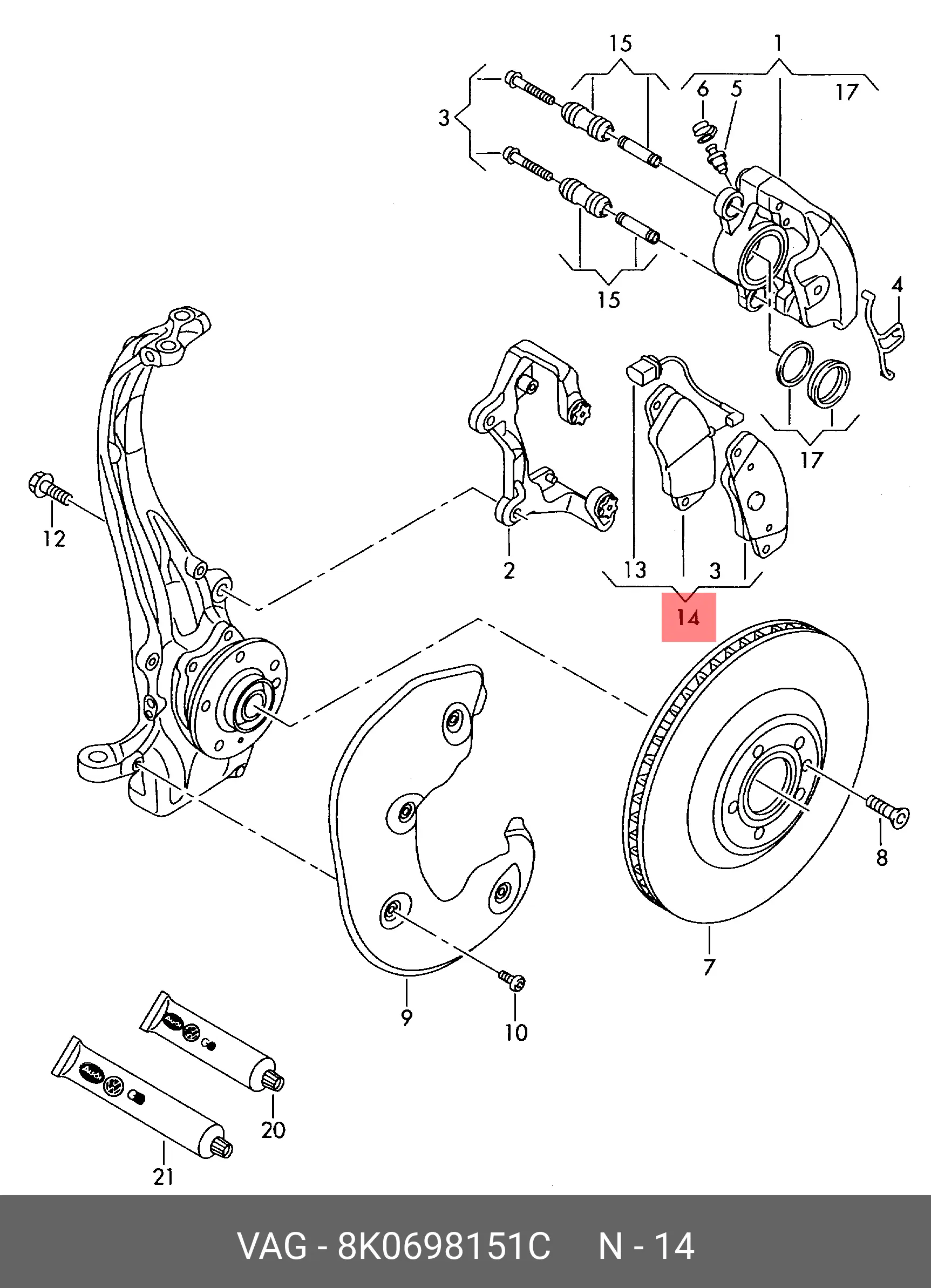 VAG 8K0 698 151 C BRAKE PADS