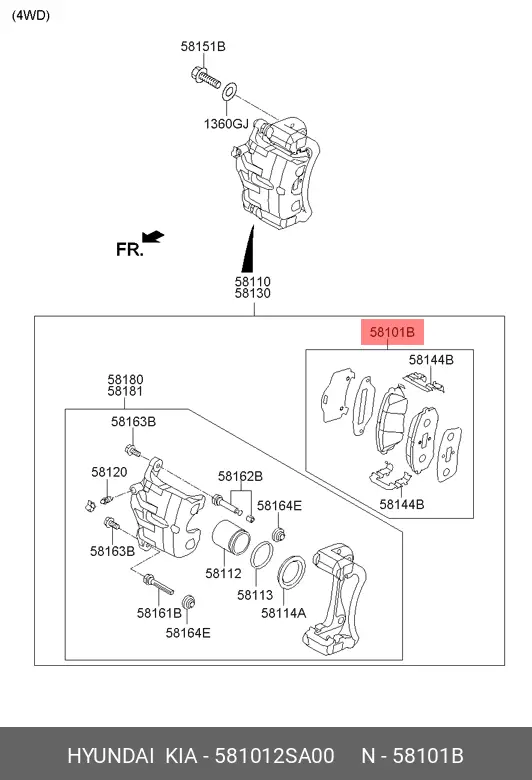 HYUNDAI 58101-2SA00 BRAKE PADS