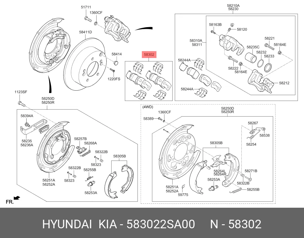 HYUNDAI 58302-2SA00 BRAKE PADS