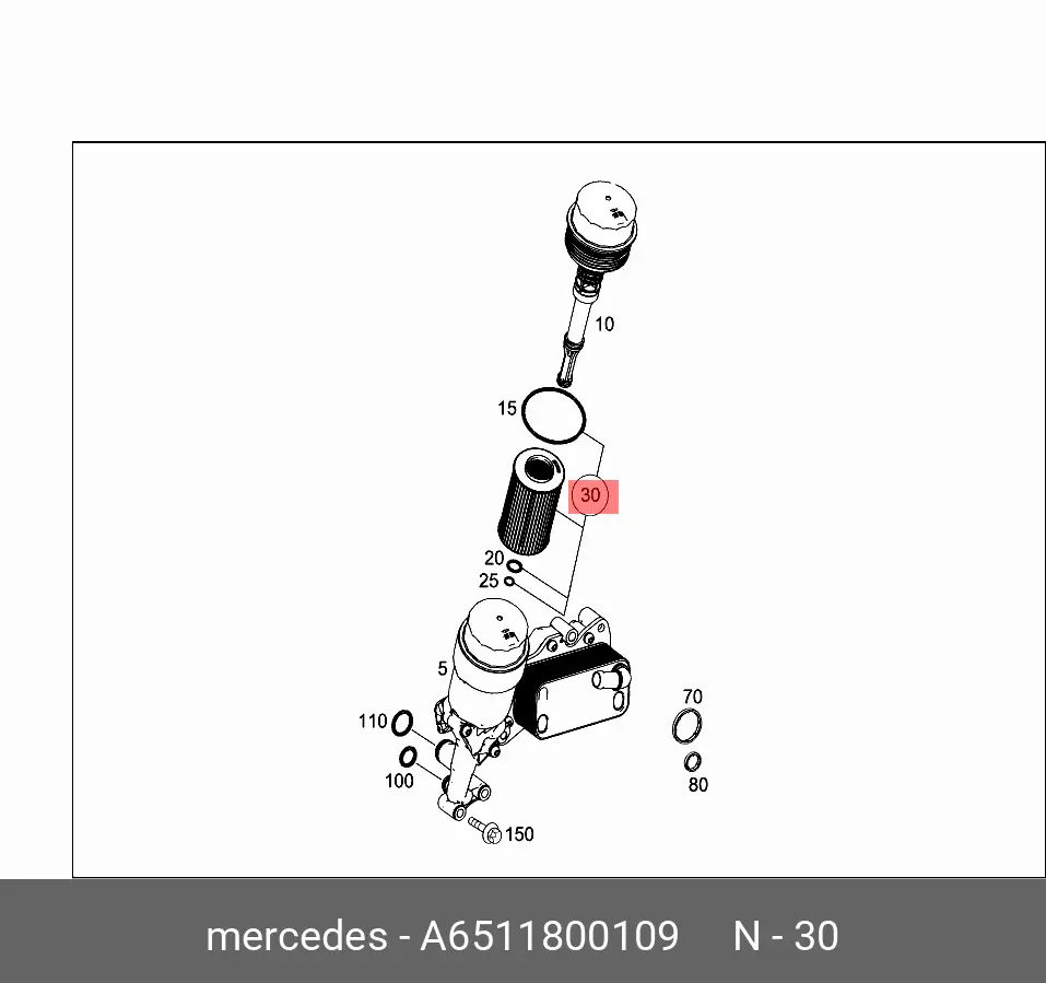 MERCEDES-BENZ 651 180 01 09 OIL FILTER (ELEMENT)
