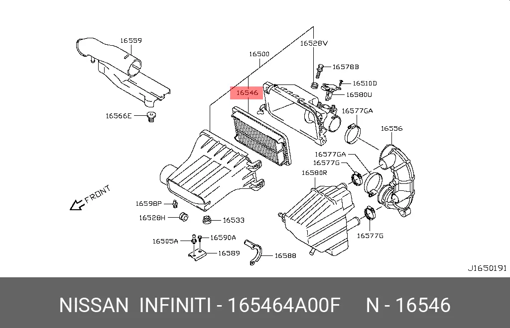 NISSAN 16546-4A00F AIR FILTER
