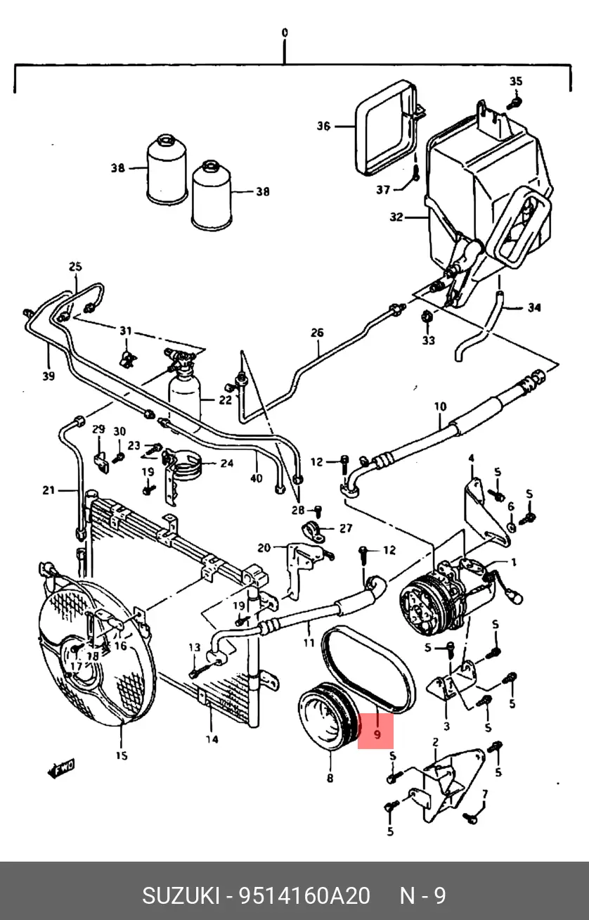 SUZUKI 95141-60A20 MULTIRIB BELT