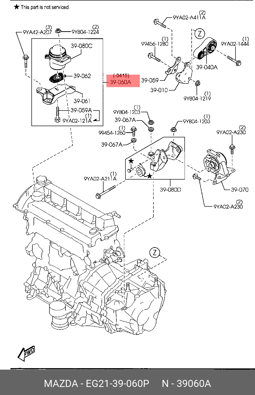MAZDA EG21-39-060P ENGINE MOUNTING