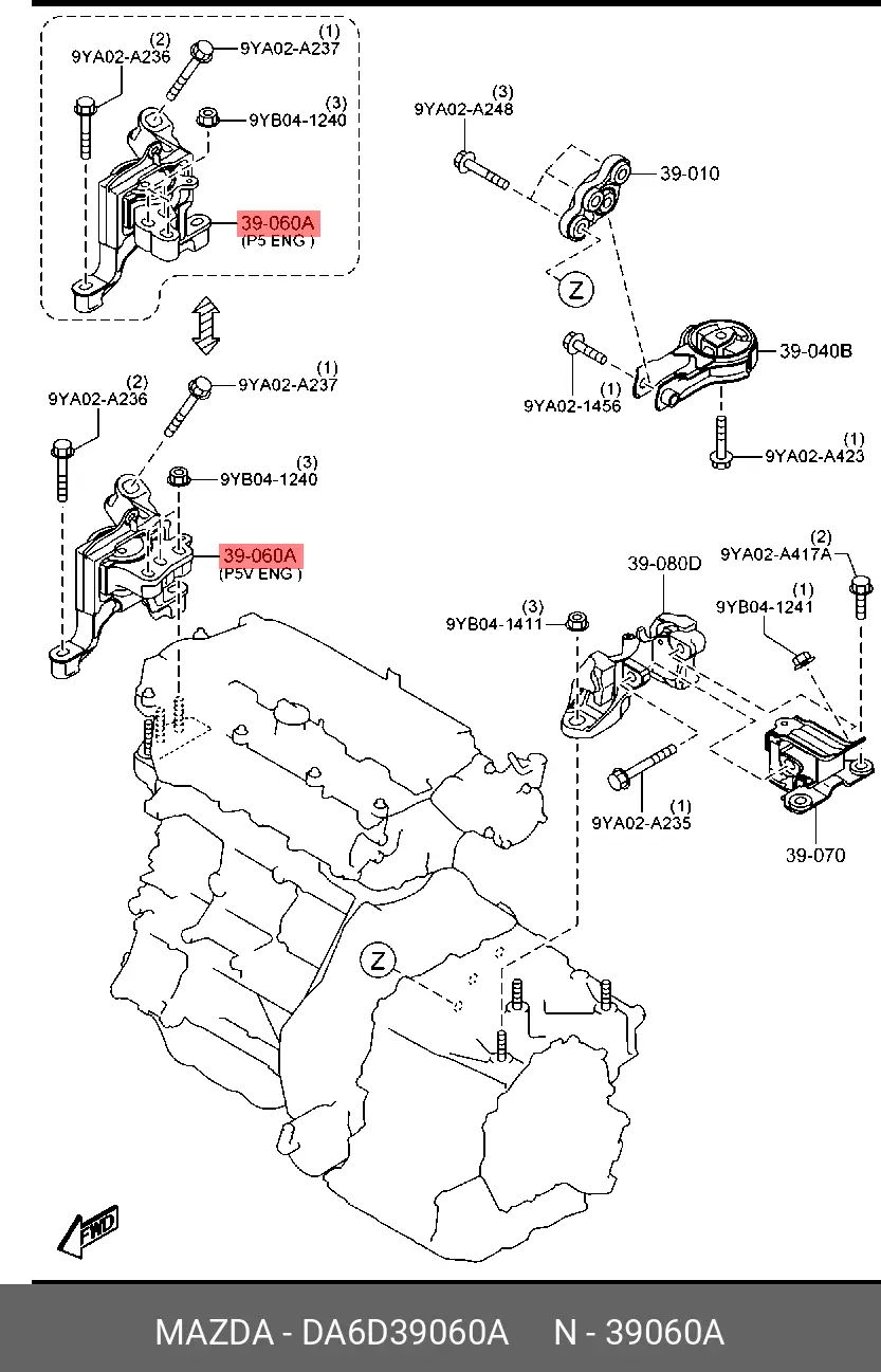 MAZDA DA6D-39-060A ENGINE MOUNTING