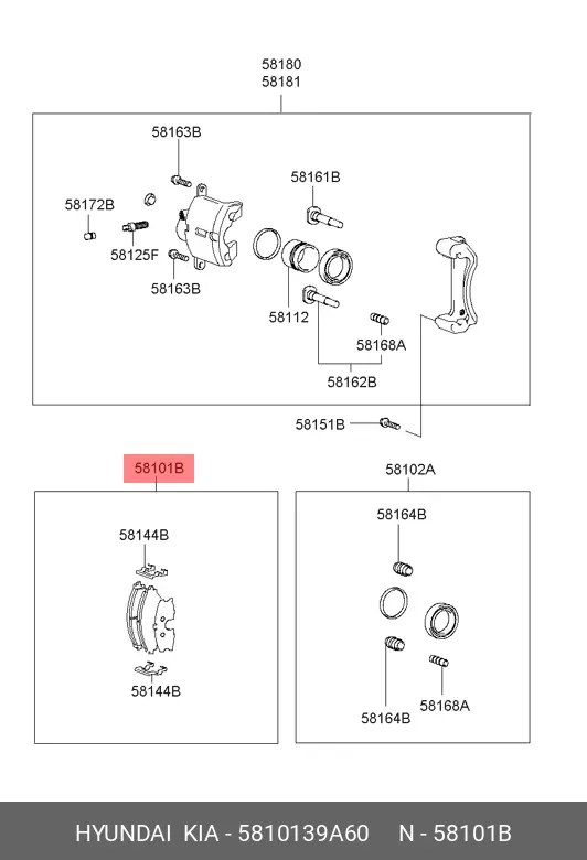 HYUNDAI 5810139A60 BRAKE PADS