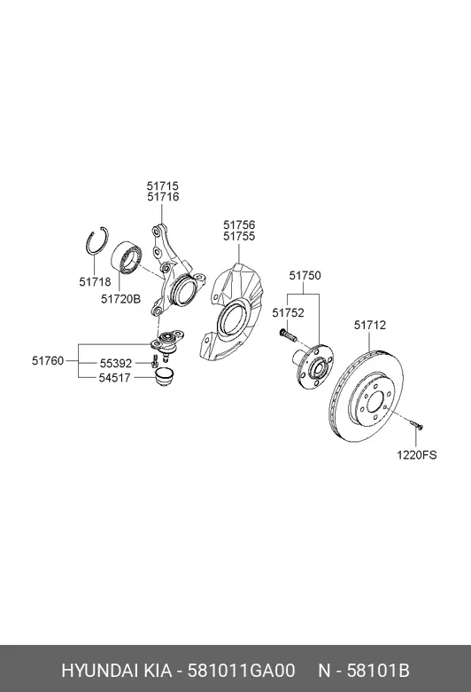 HYUNDAI 58101-1GA00 BRAKE PADS