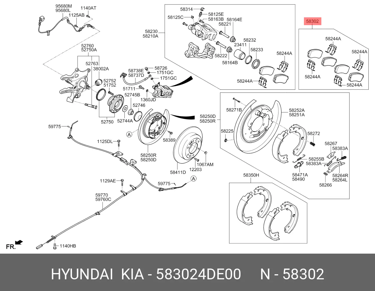 HYUNDAI 58302-4DE00 BRAKE PADS