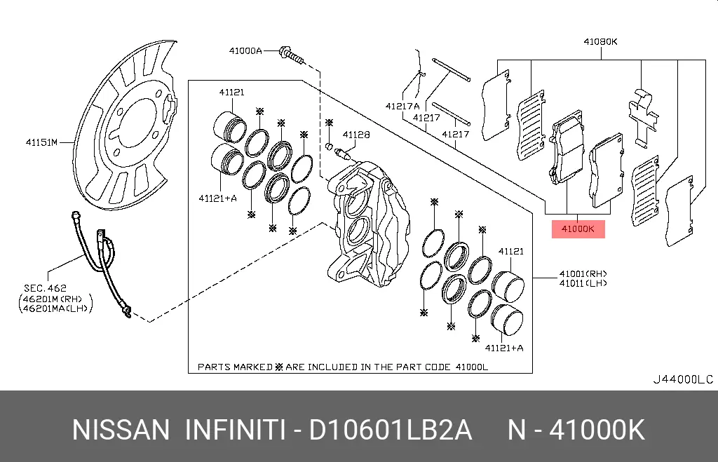 NISSAN D1060-1LB2A BRAKE PADS