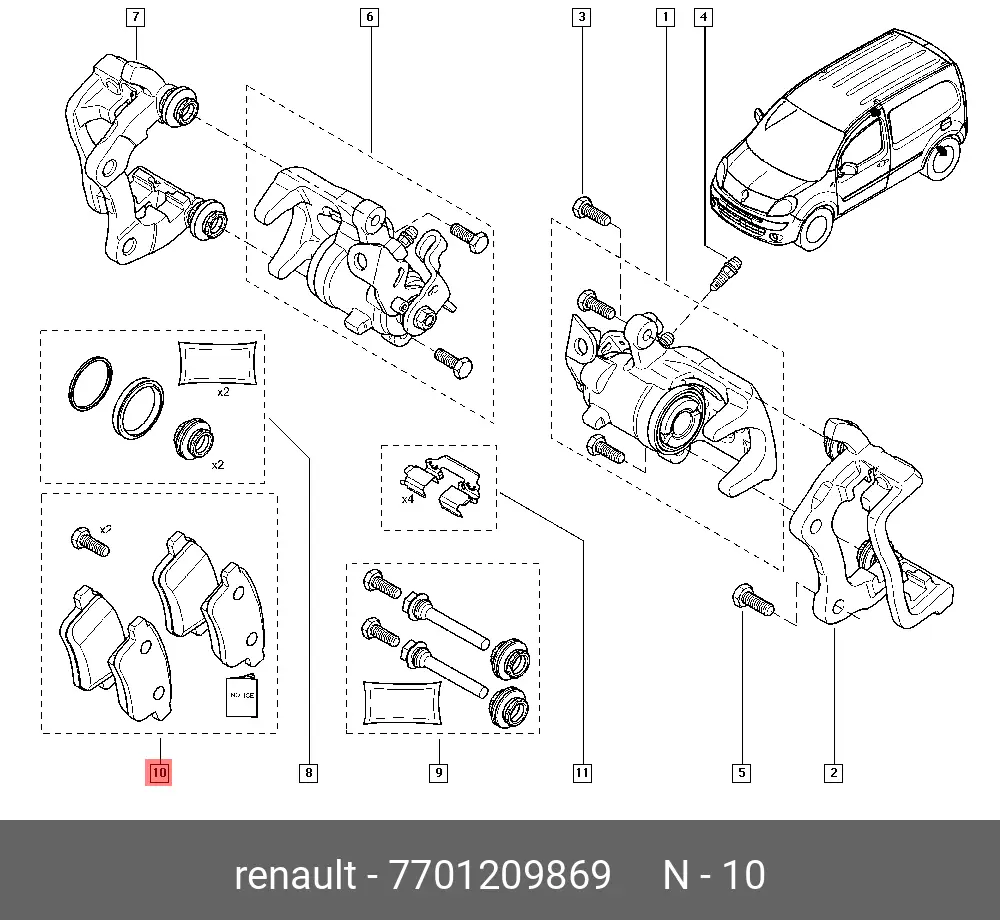 RENAULT 77 01 209 869 BRAKE PADS