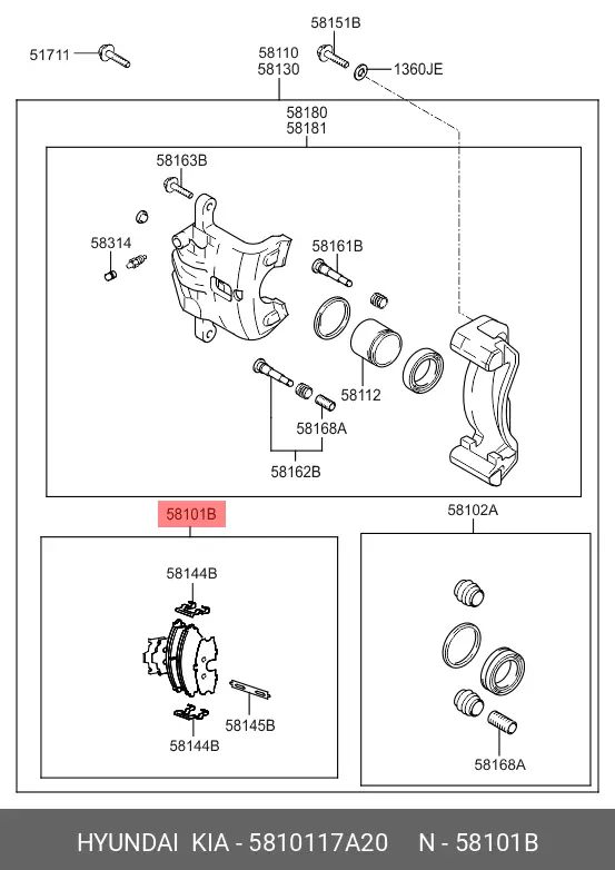 HYUNDAI 58101-17A20 BRAKE PADS