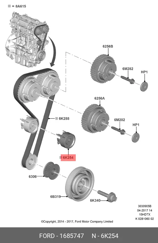 FORD 1 685 747 PULLEY TENSIONER