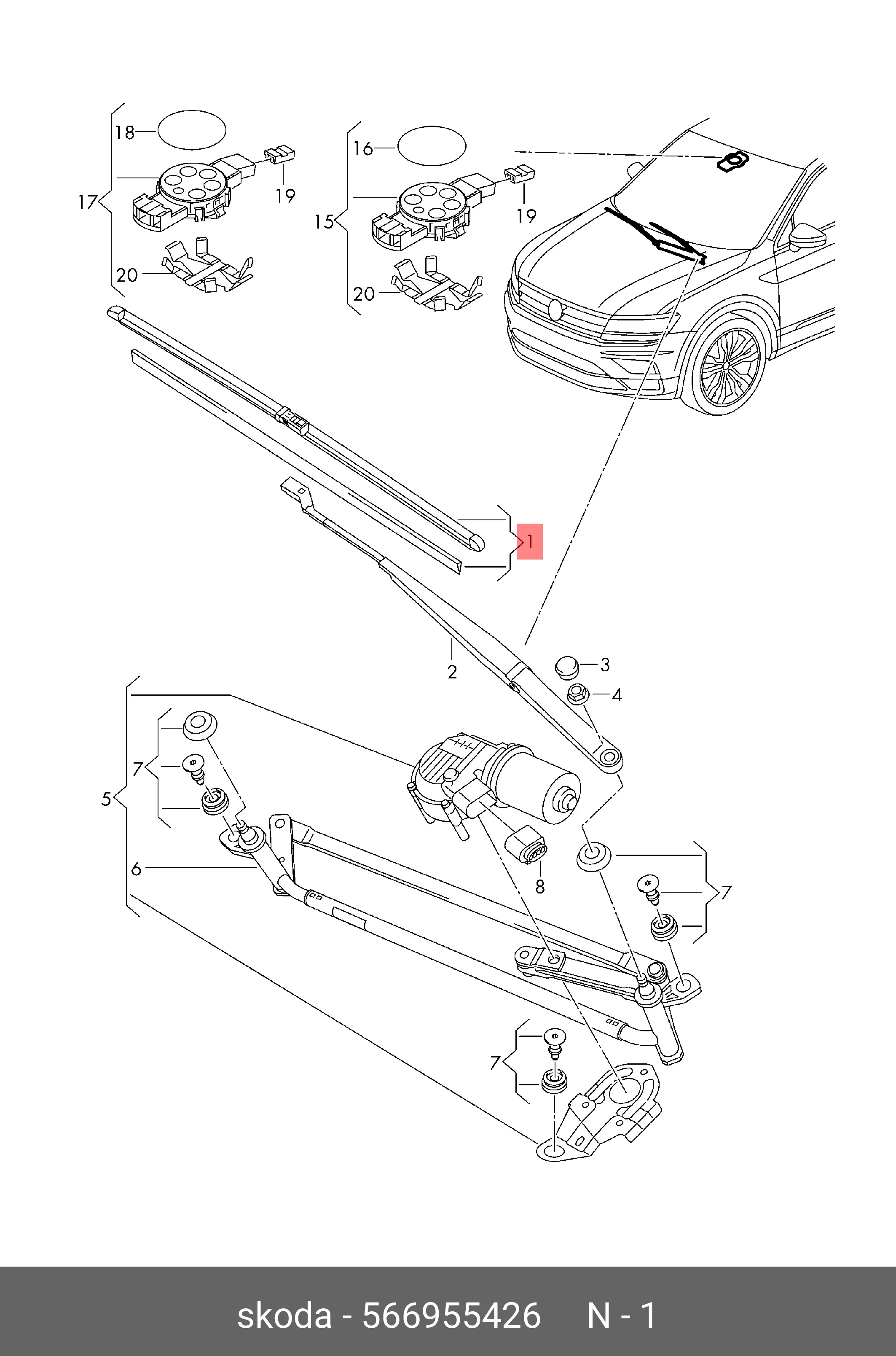 VAG 566 955 426 FLAT WIPER