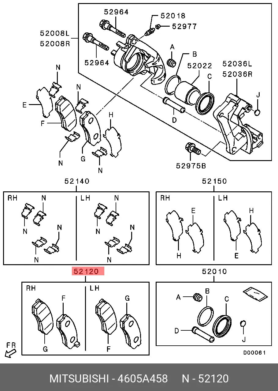 MITSUBISHI 4605A458 BRAKE PADS