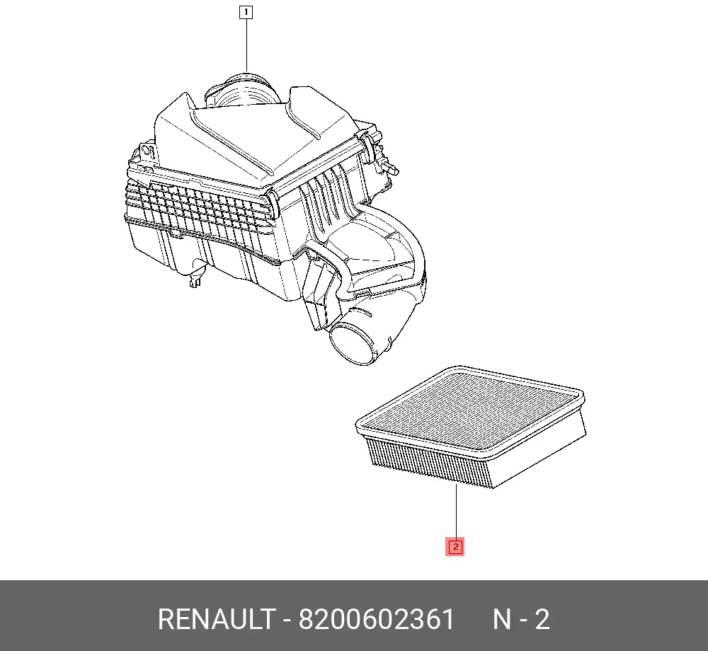 RENAULT 82 00 602 361 AIR FILTER