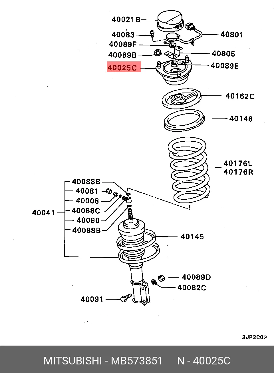 MITSUBISHI MB573851 SHOCK ABSORBER MOUNTING