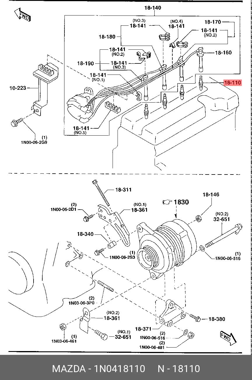 MAZDA 1N04-18-110 SPARK PLUG