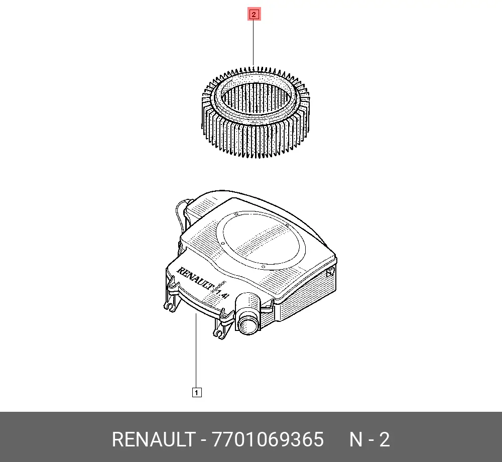 RENAULT 77 01 069 365 AIR FILTER