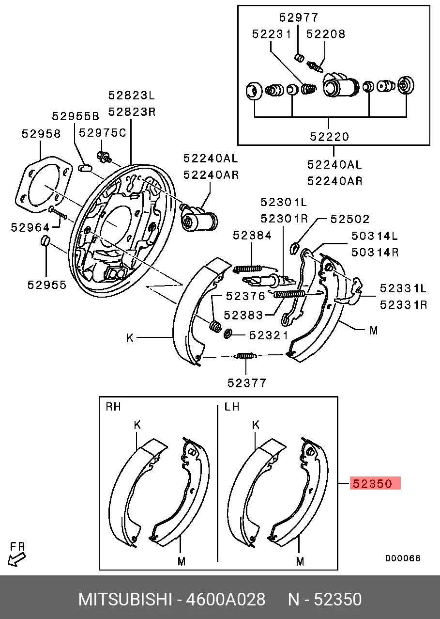 MITSUBISHI 4600A028 BRAKE SHOE