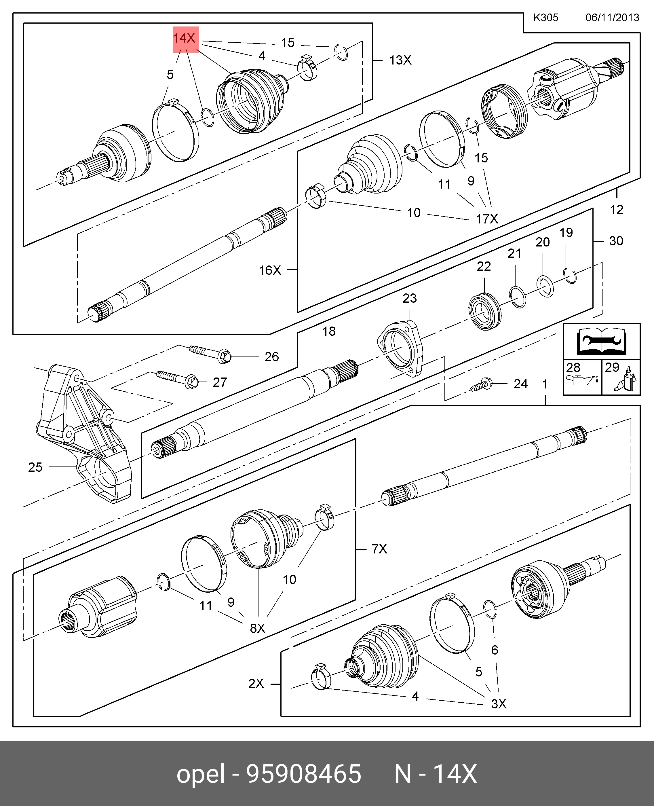 GM 95908465 DRIVE SHAFT BOOT