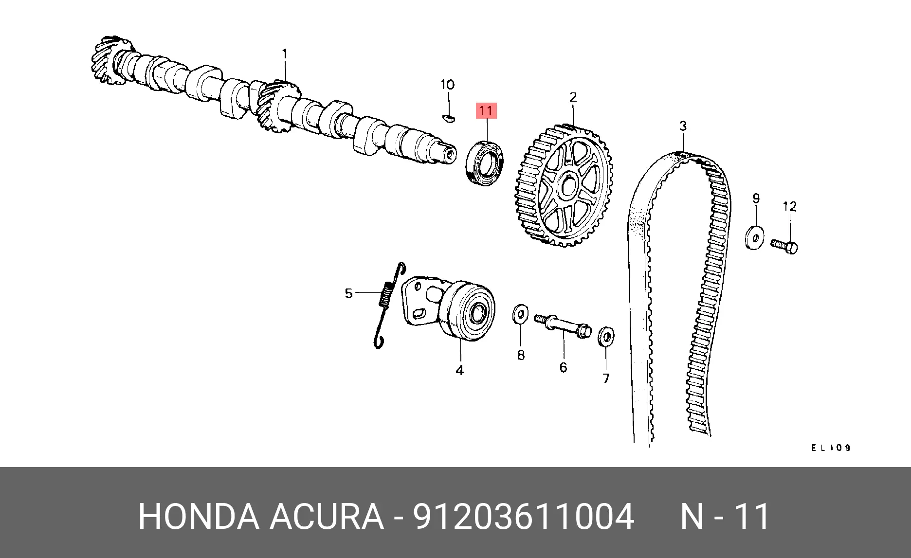 HONDA 91203-611-004 OIL SEAL (CAMS/CRANKS, FRONT)