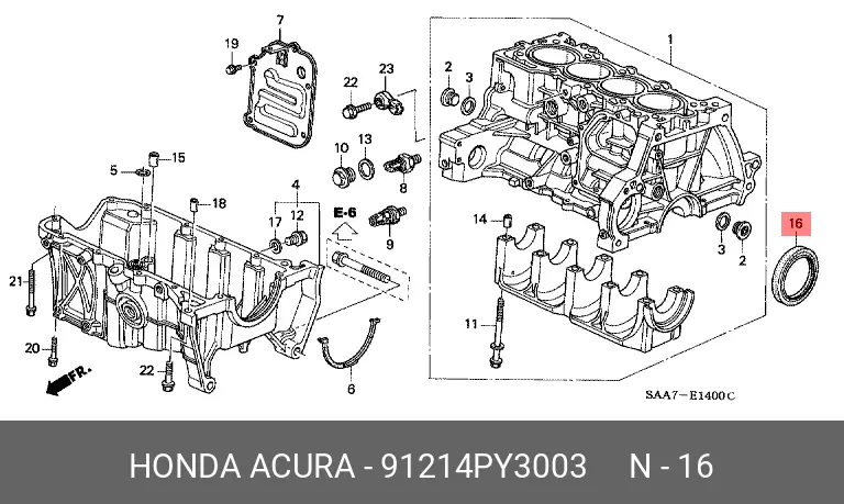 HONDA 91214-PY3-003 OIL SEAL (CRANKSHAFT REAR)