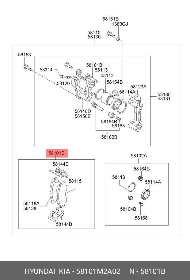 HYUNDAI 58101-M2A02 BRAKE PADS