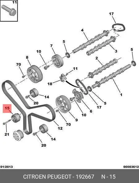 PEUGEOT 1926.67 PULLEY TENSIONER