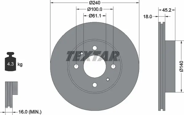 TEXTAR 92063200 ROTOR DISC
