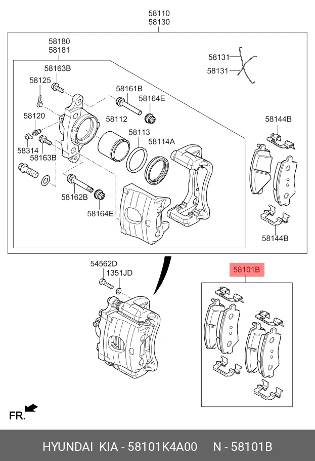 HYUNDAI / KIA 58101-K4A00 BRAKE PADS