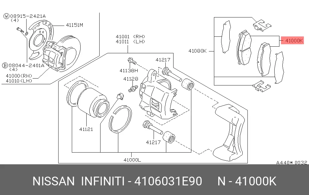 NISSAN 41060-31E90 BRAKE PADS