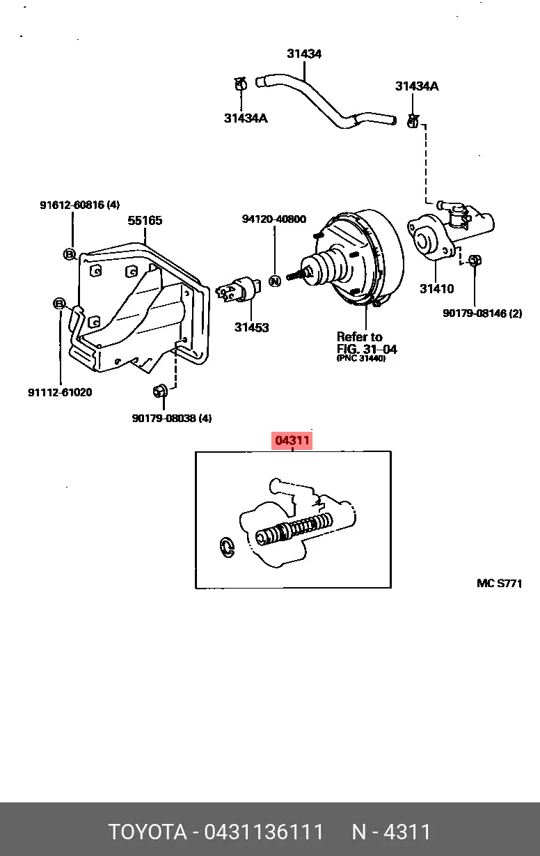 TOYOTA 04311-36111 CLUTCH MASTER KIT
