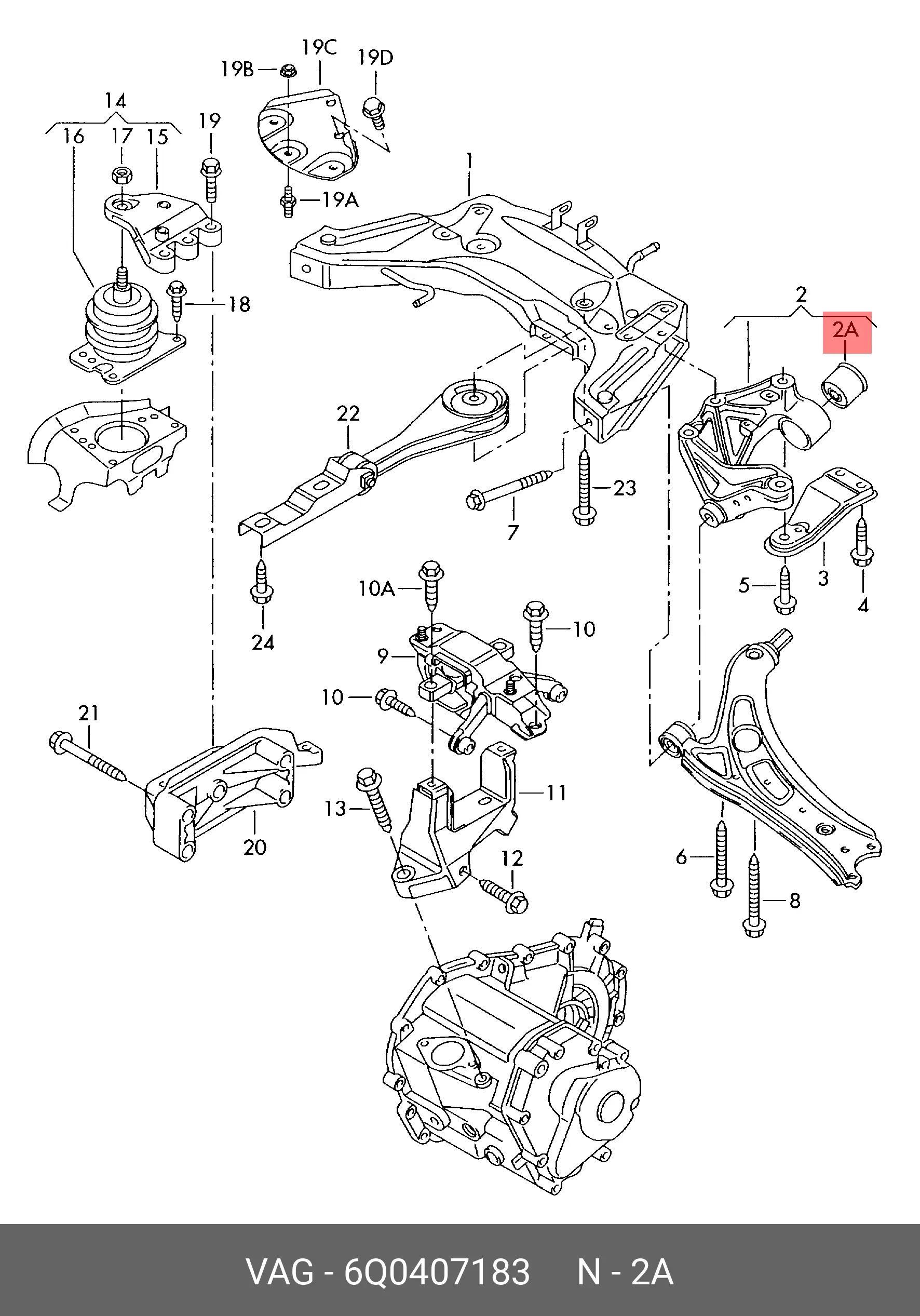VAG 6Q0 407 183 BUSH, SUSPENSION