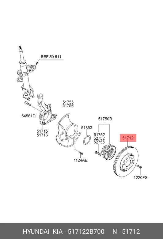 HYUNDAI 51712-2B700 ROTOR DISC