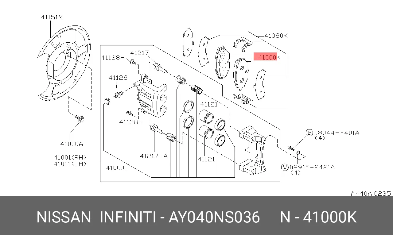 NISSAN AY040-NS036 BRAKE PADS