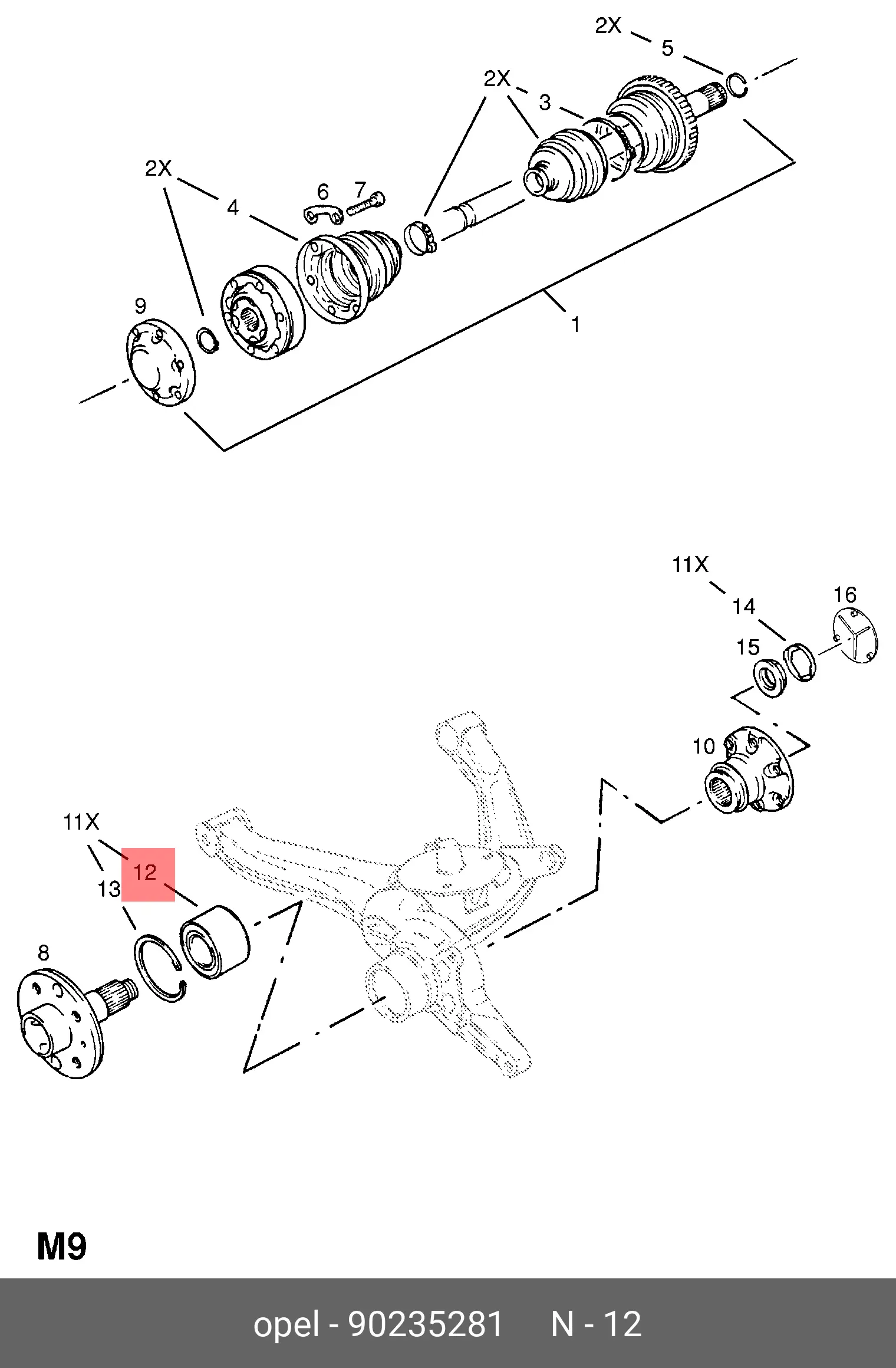 GM 90235281 WHEEL BEARING