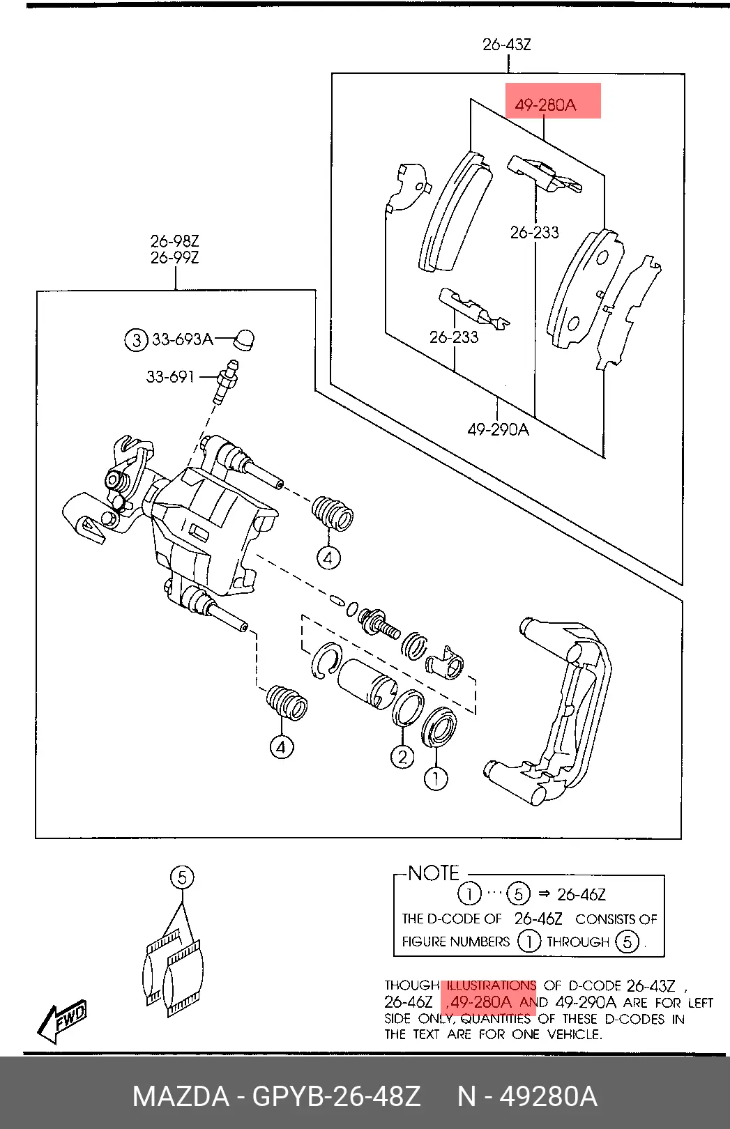 MAZDA GPYB-26-48Z BRAKE PADS