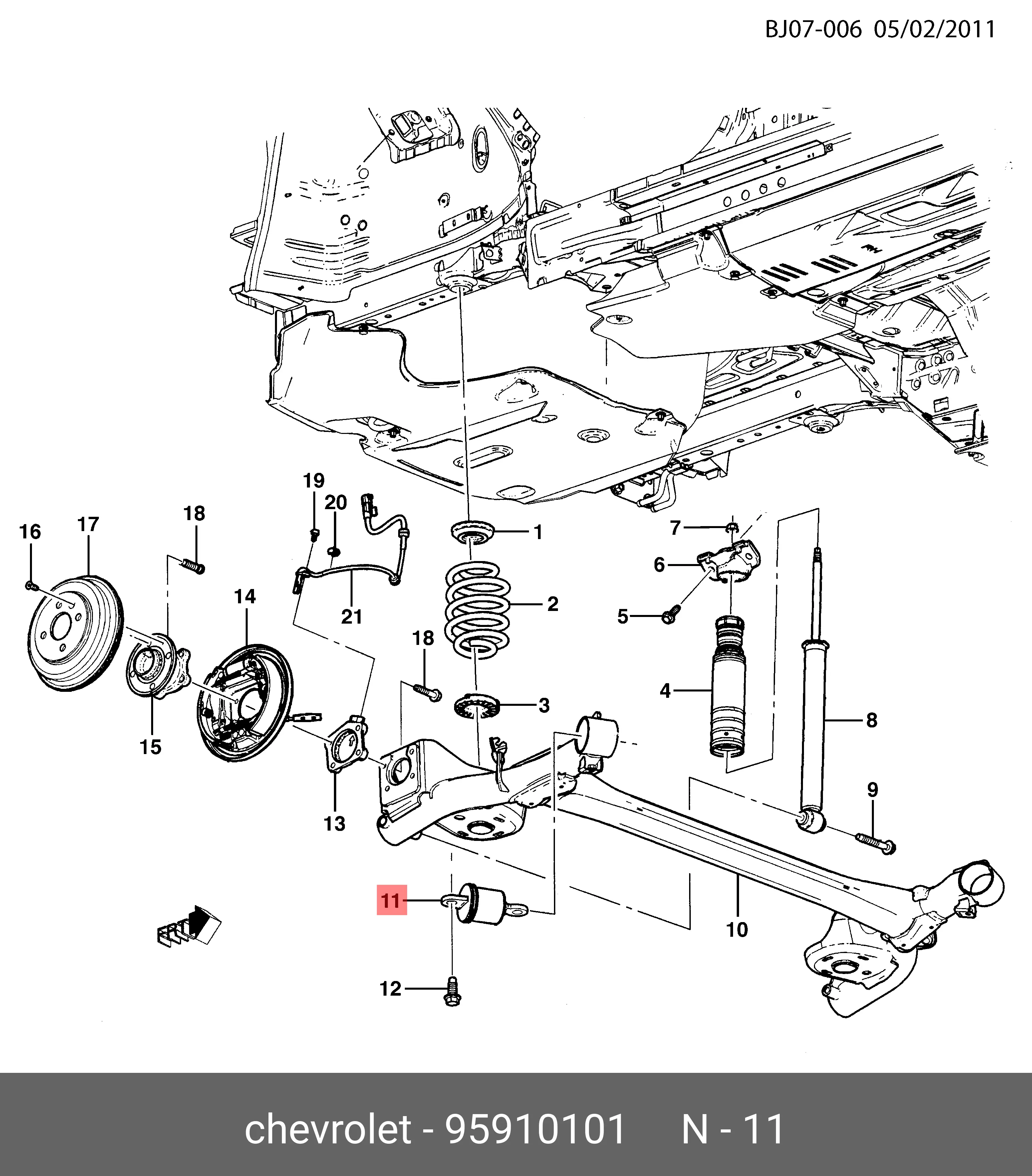 CHEVROLET 95910101 BUSH, SUSPENSION