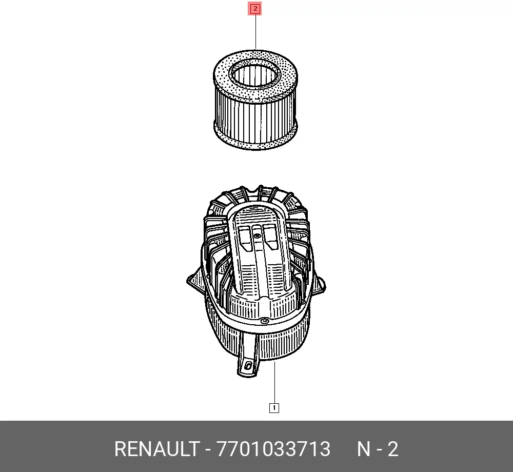RENAULT 77 01 033 713 AIR FILTER