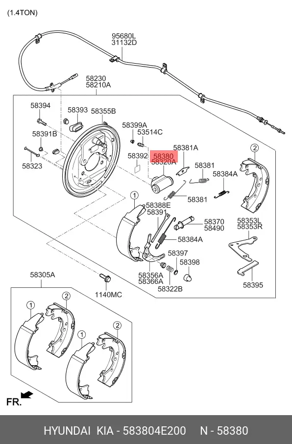 KIA 58380-4E200 WHEEL CYLINDER