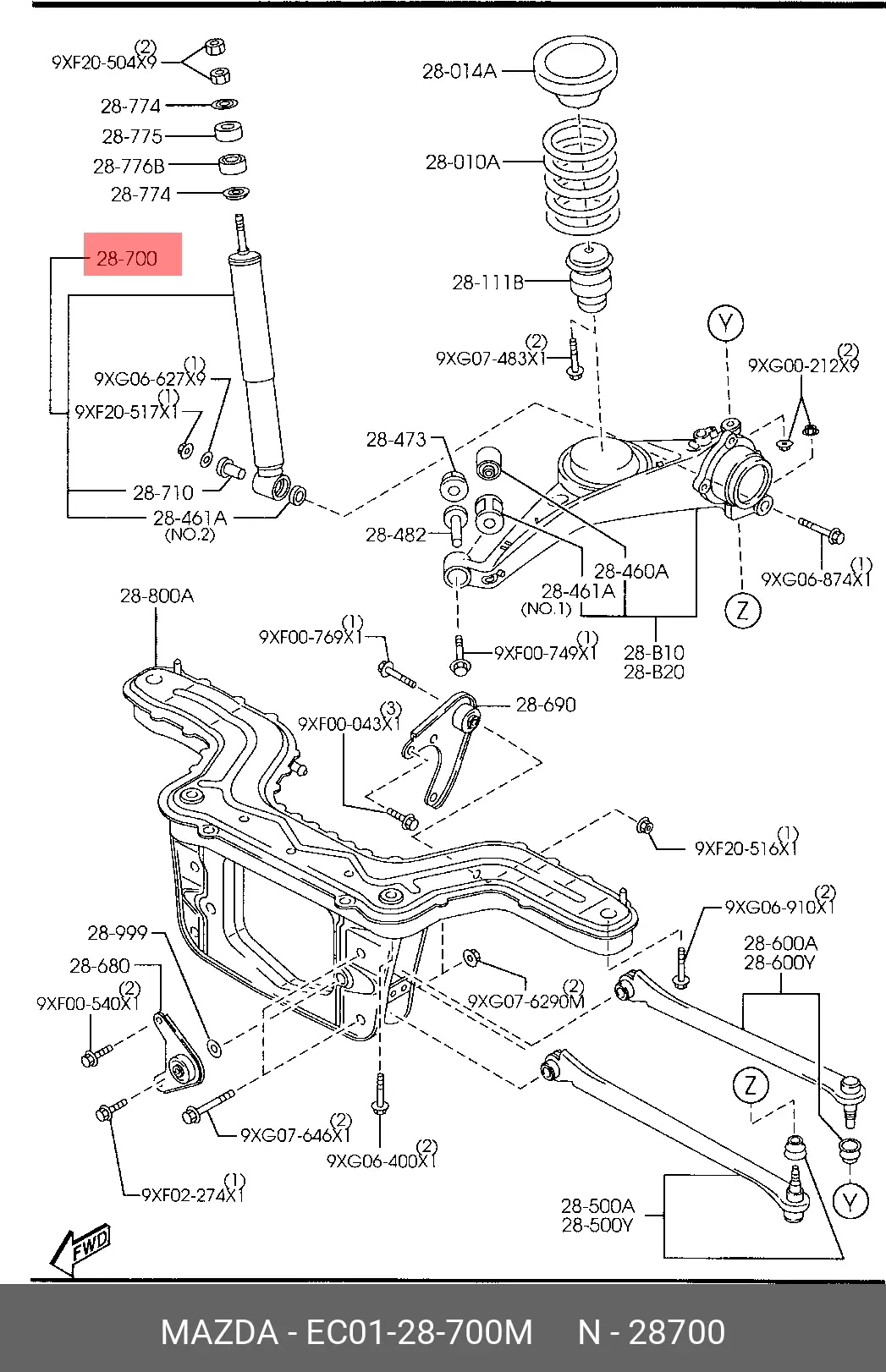 MAZDA EC0128700M SHOCK ABSORBER