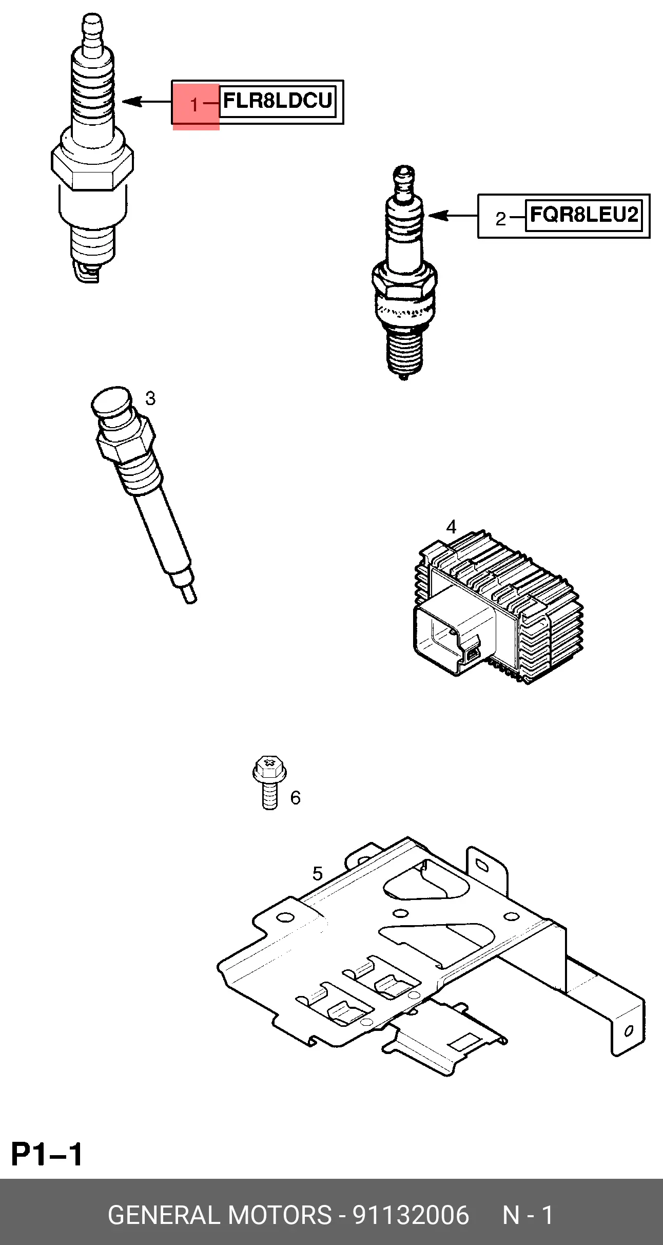 GM 91132006 SPARK PLUG