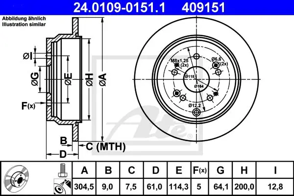 ATE 24.0109-0151.1 ROTOR DISC