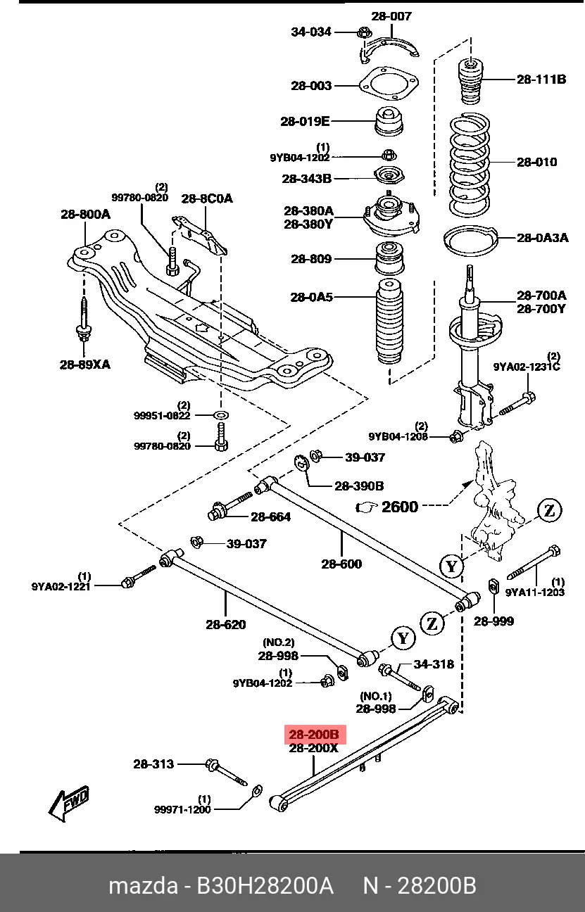 MAZDA B30H-28-200A STRUT/LATERAL, ROD