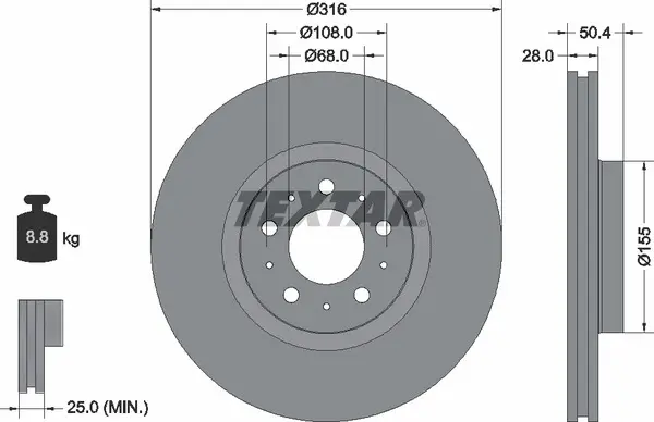 TEXTAR 92126603 ROTOR DISC