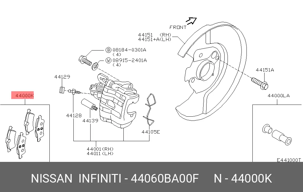 NISSAN 44060-BA00F BRAKE PADS